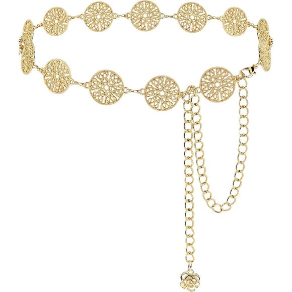 Hollow Chain Belt Women Alloy Waist Chain Plus Size for Dresses Casual Wear - Picture 1 of 6